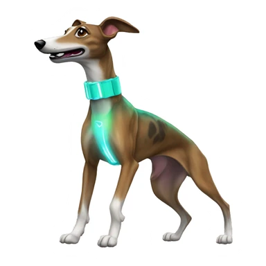 Brindle greyhound holographic collar running sticker
