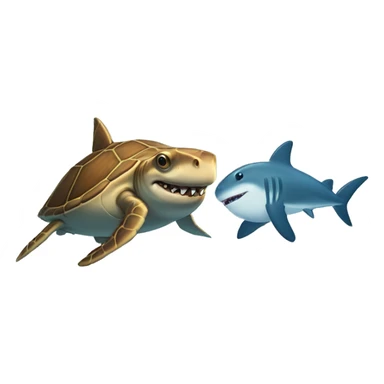 Shark and a turtle  sticker