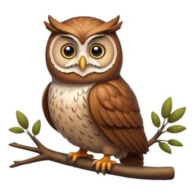 A chubby owl perched on a branch, sporting a fluffy feathery beard and looking very wise yet cute.




















 sticker