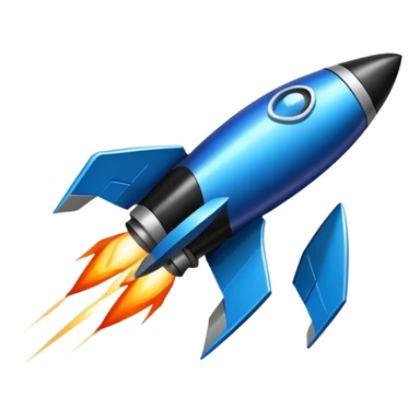 Rocket, dark black blue, inclined 🚀 sticker