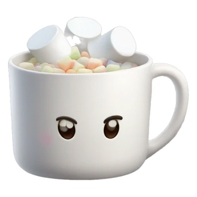 Mug with marshmallows on top and steam coming off top  sticker