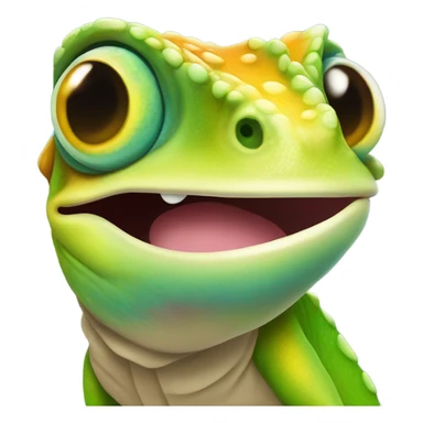smile chameleon face sticker