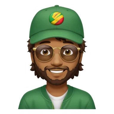 Shaggy, Reggae Rapper with dark brown hair sticker