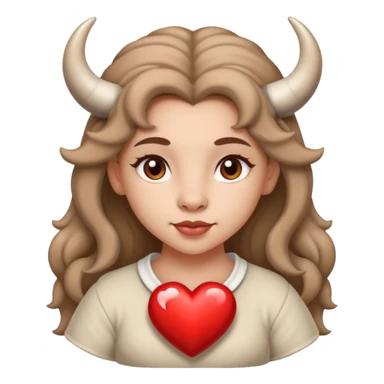 White Tauros girl in heart in love sticker