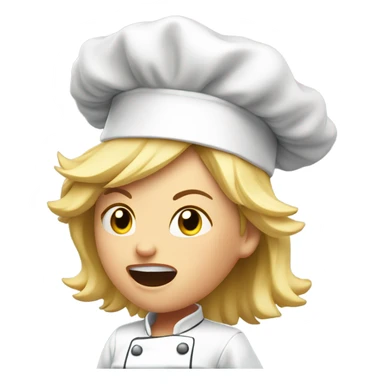 The angriest female chef with blonde hair yelling curse words sticker