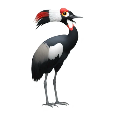 Black crowned crane sticker