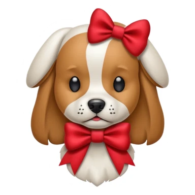 animatronic dog with red bow time like fnaf but dog emoji ios only face sticker