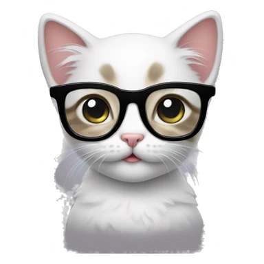 cute kitten with glasses sticker