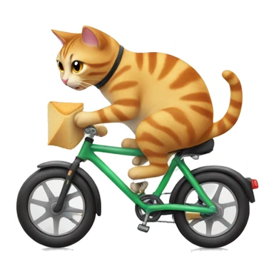 Cat on a bike eating a sandwich  sticker