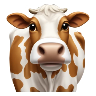 Longhorn brown cow with white tape over his nose that says bevo sticker