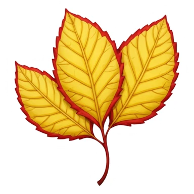 yellow and red lanceolate leaf  sticker