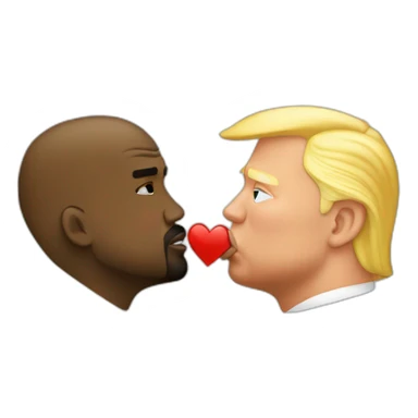 trump kissing kanye sticker