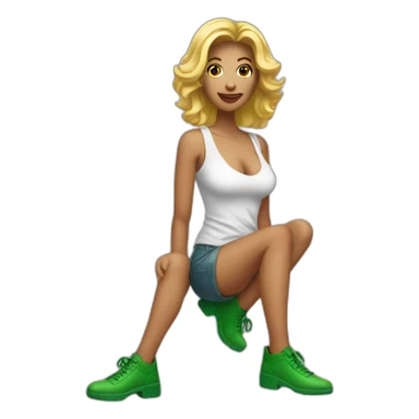 hot woman with green shoes sticker