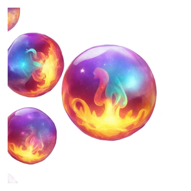 fortune telling ball in fire sticker