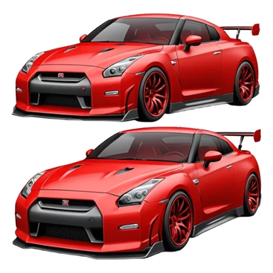 GTR com body kit vermelha sticker