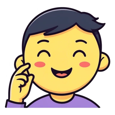 Smirking face with deaf emoji sticker