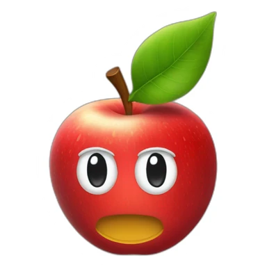 red apple wearing Mario's hat sticker