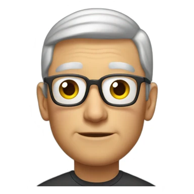 Tim cook with star emoji eyes sticker