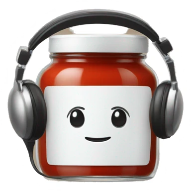 tomato sauce jar with headphones sticker