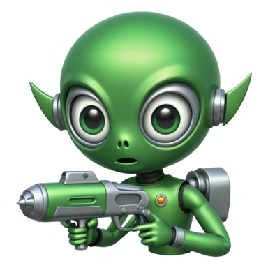 retro alien invader. sticker