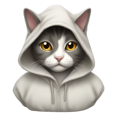 Cat wearing a hoodie sticker