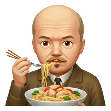 Lenin ăn mì gà sticker