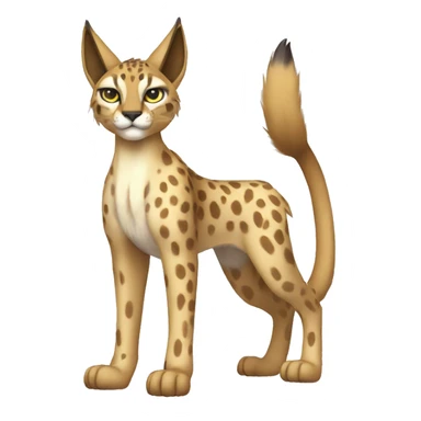 spotted Lynx-Caracal-Fakemon-hybrid full body sticker