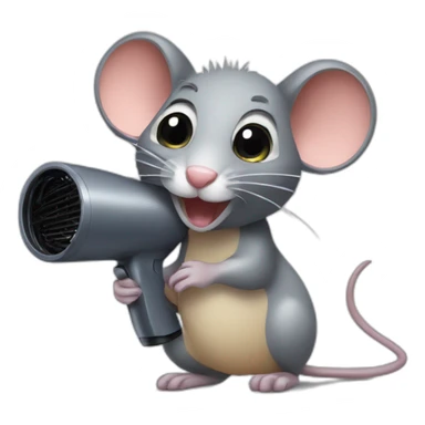 Rat with hair dryer sticker