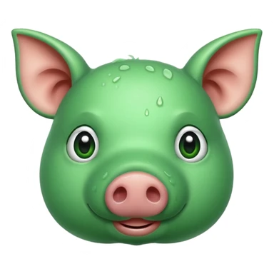 Nose of a pig in green color sticker