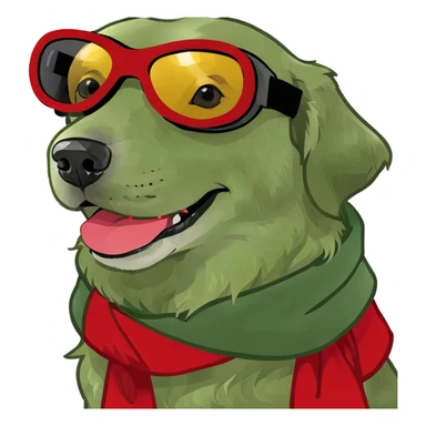 Golden retriever snowboarding sticker