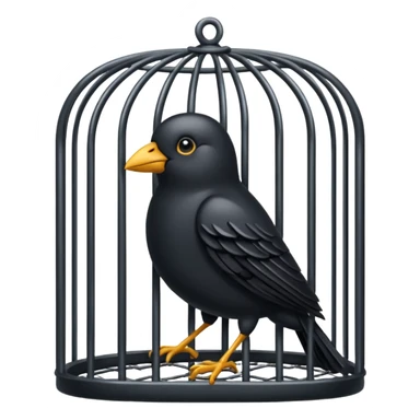black bird in cage sticker