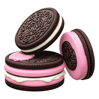 oreos pink and Oreo’s black sticker