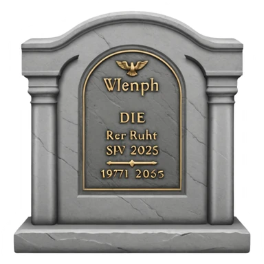 ein Grabstein mit: Hier ruht die SVP 1971 - 2025 sticker