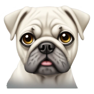 White pug sticker