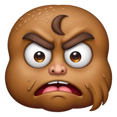 grumpy poop emoji with angry eyebrows sticker