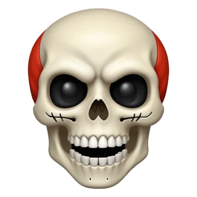 angry skeleton head sticker