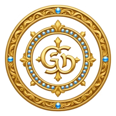 The name of God is repeated in the shape of a circle. sticker