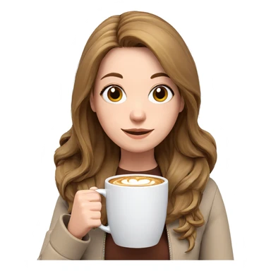 smiling girl with coffee mug sticker