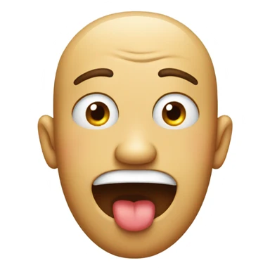 face looking disappointed with tongue out sticker