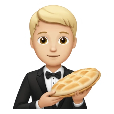 The blond groom emoji combined with tthe pita emoji sticker