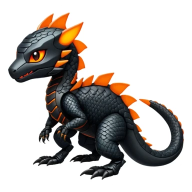 Modern Futuristic Scaly Cyber-Salandit-Litten-Hybrid (Full body) sticker