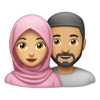 Hijabi woman with a arab man with a cat  sticker