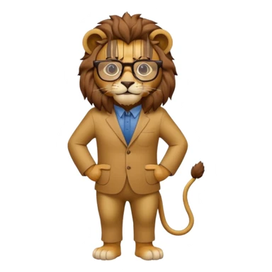 full body of lion wear glasses sticker