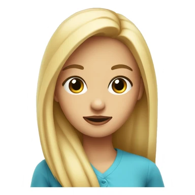 Chica rubia con pelo largo y ojos azules sticker