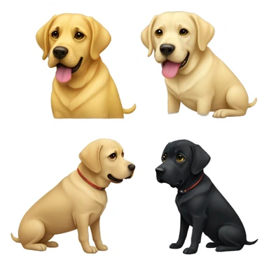Two Labradors, one black and one yellow sticker