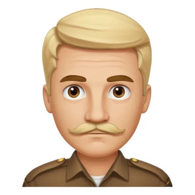 A blonde man Sherif with mustache,brave with brown eyes and thick eyebrows  sticker