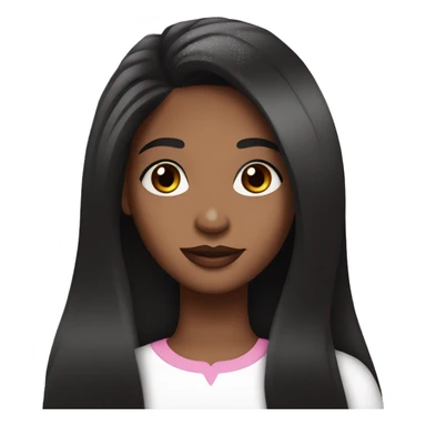 A brown girl with long straight black hair long lashes and dimple and pink lips  sticker