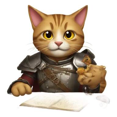 cats playing dnd sticker