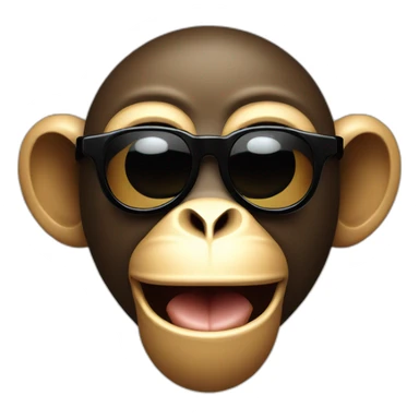 Monkey with cool shades laughing at the camera highly detailed profile picture pixel art sticker