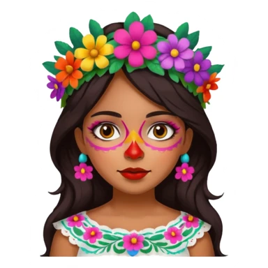 mexican girl with painted face sticker